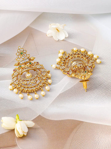 Rubans 24K Gold Plated Ruby, Emerald & Cubic Zirconia Studded Traditional Jewelry Set Jewellery Set