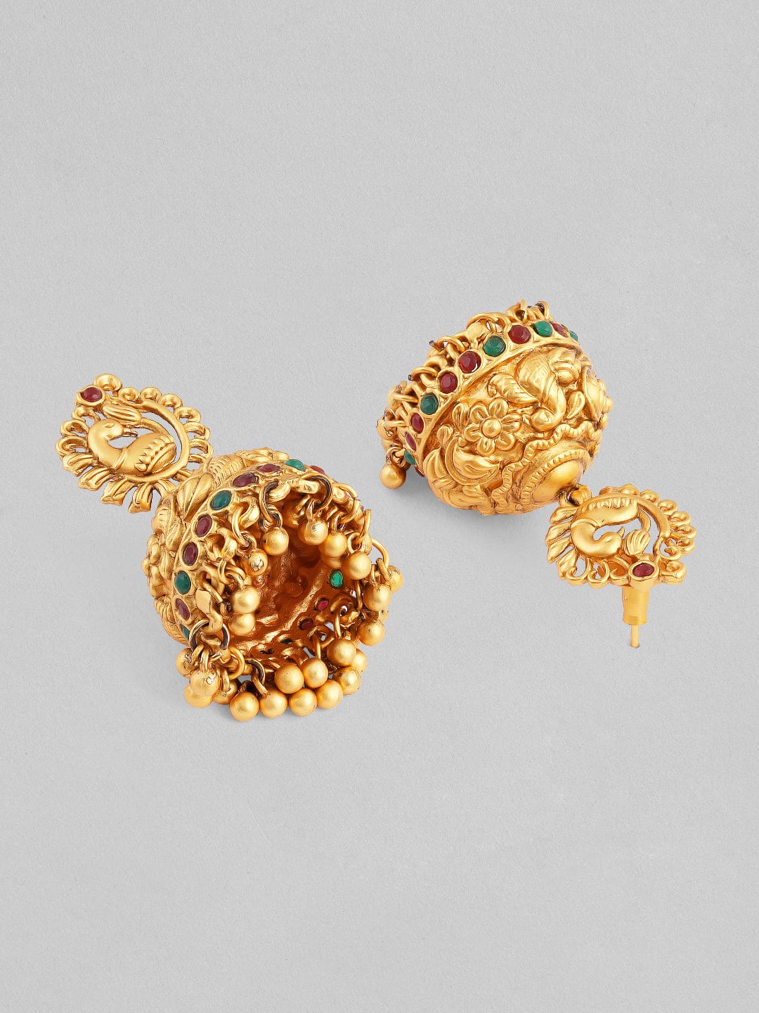 Rubans 24K Gold Plated Temple Necklace Set With Goddess Motifs. Necklace Set