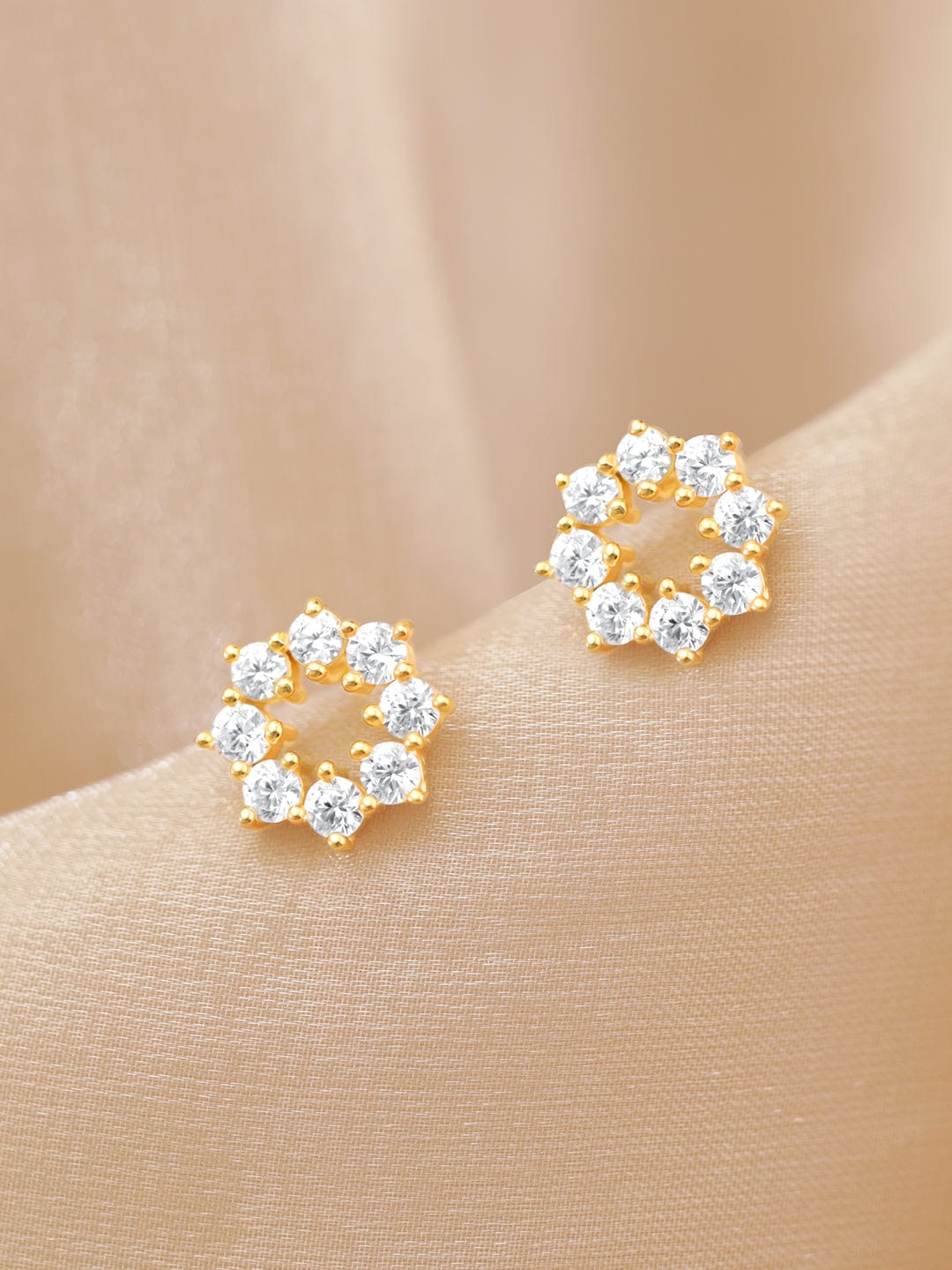 Buy Tri-Petal Flower Sterling Silver Earrings by Mannash™ Jewellery