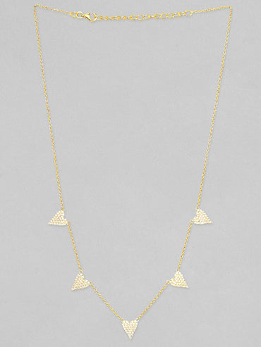 Rubans 925 Silver 18K Gold Plated Chain With Zircons Studded Multi Heart Charms Necklace Chain & Necklaces