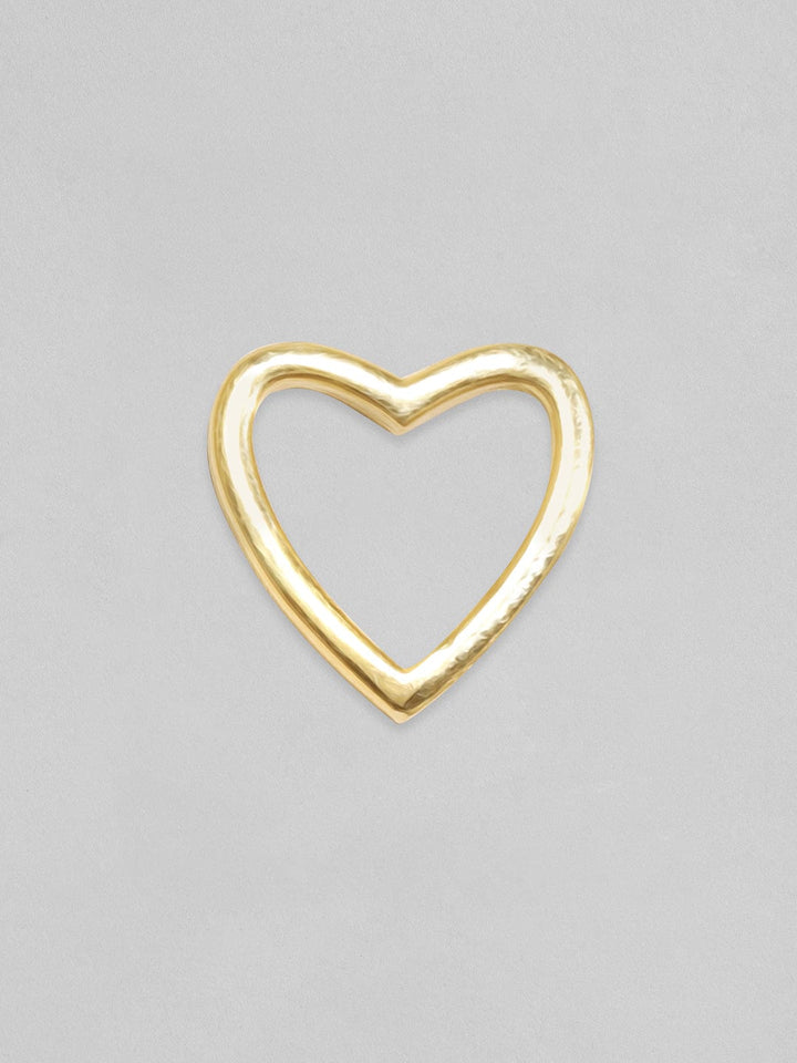 Rubans 925 Silver, 18K Gold Plated Minimal Heart Motif Stud Earrings. Earrings