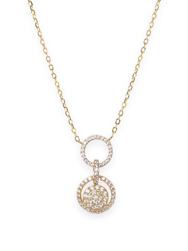 Rubans 925 Silver 18K Gold Plated Zirconia Studded Minimal Pendant Necklace Necklaces, Necklace Sets, Chains & Mangalsutra