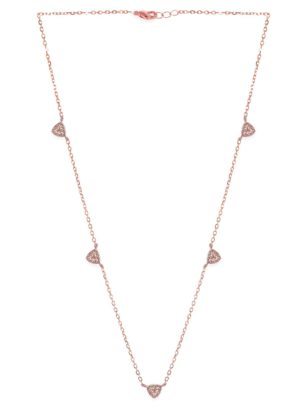 Rubans 925 Silver 18K Rose Gold Plated Heart Charm Necklace Necklaces, Necklace Sets, Chains & Mangalsutra