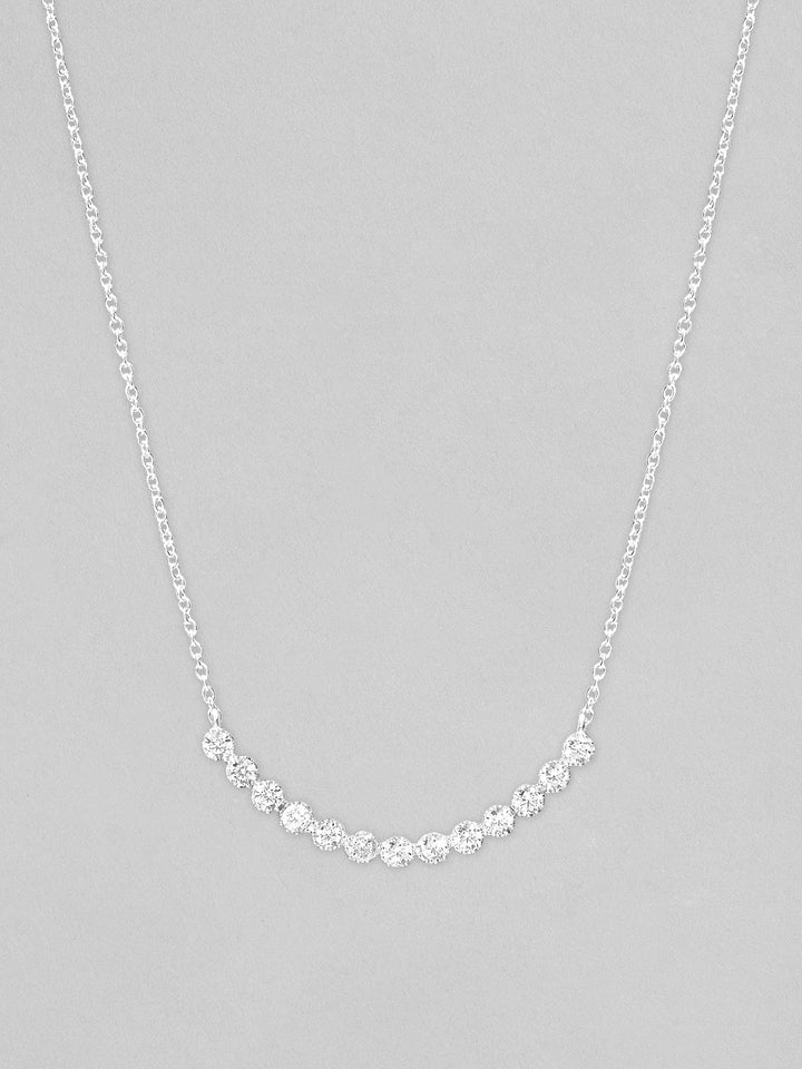 Rubans 925 Silver Celestial Curve Of Zirconia Pendant Necklace Chain & Necklaces