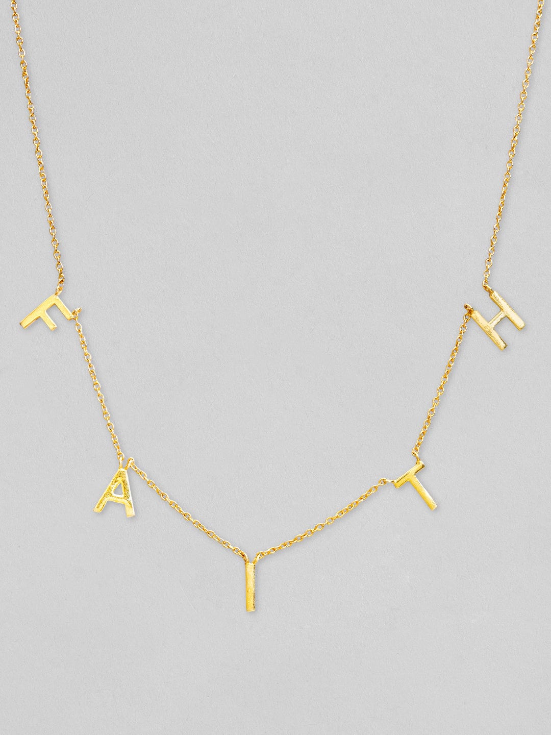 Rubans 925 Silver Elegant Golden Faith Charm Pendant Necklace - Gold Plated Chain & Necklaces