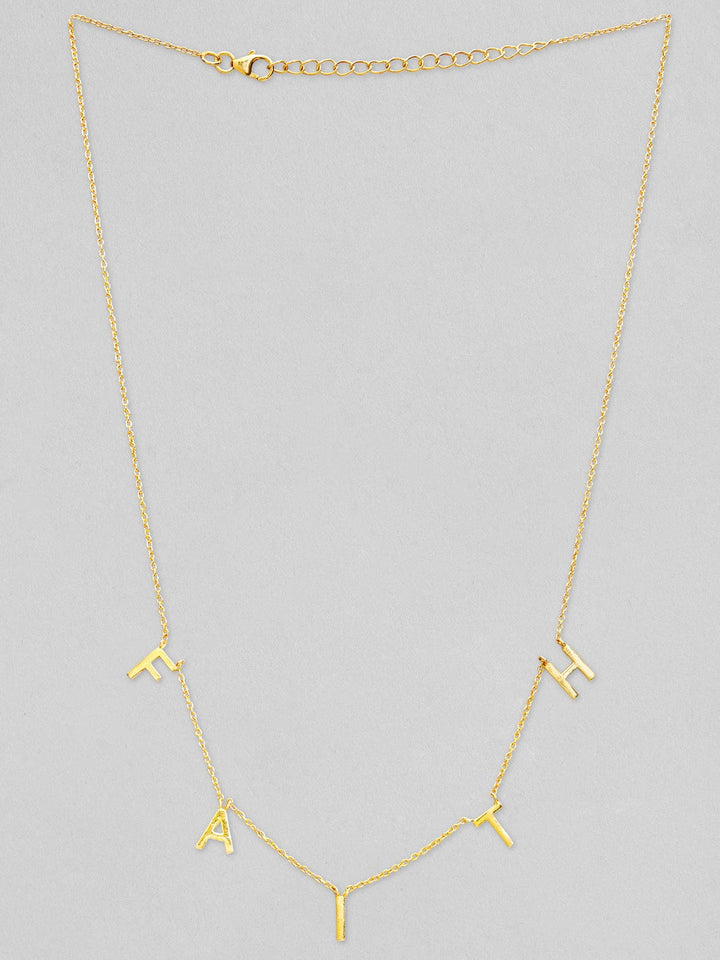 Rubans 925 Silver Elegant Golden Faith Charm Pendant Necklace - Gold Plated Chain & Necklaces