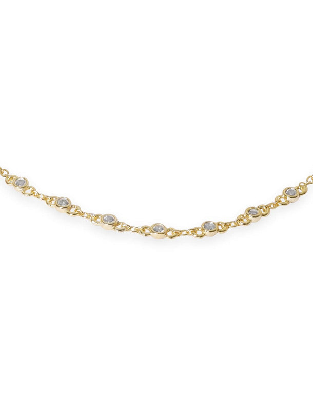 Rubans 925 Silver Rhodium Plated Zirconia Studded Anklet Bangles & Bracelets