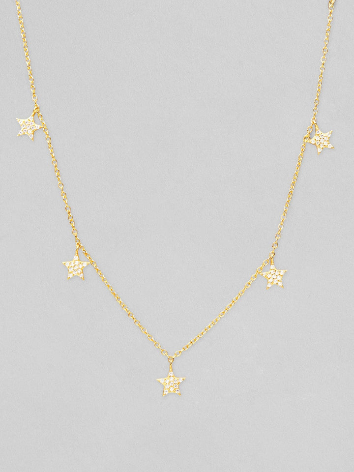 Rubans 925 Silver Shine As A Star Chain Style Necklace.- Gold Plated Chain & Necklaces