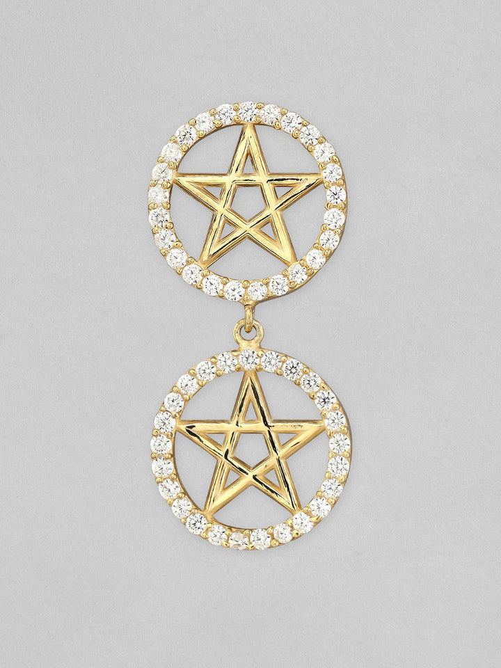 Rubans 925 Silver Sparkle Like A Star Drop Earrings - Gold Plated Earrings
