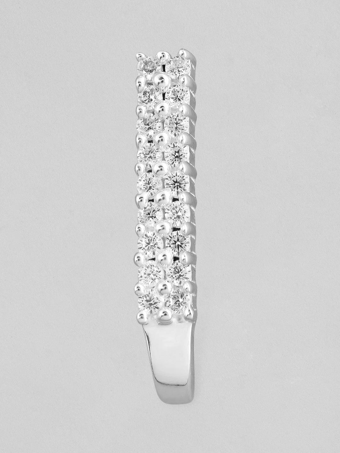 Rubans 925 Silver Sparkling Modern Minimal Ring Hoop Earrings. Earrings