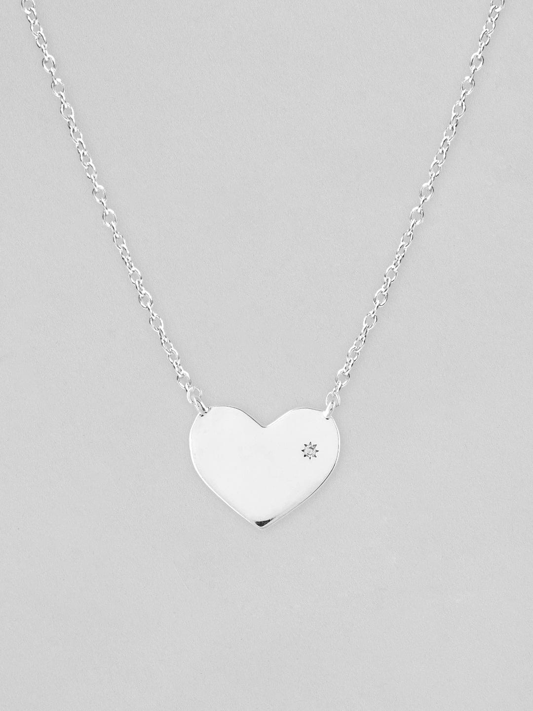 Rubans 925 Silver The Silvery Heart Pendant Necklace. Chain & Necklaces
