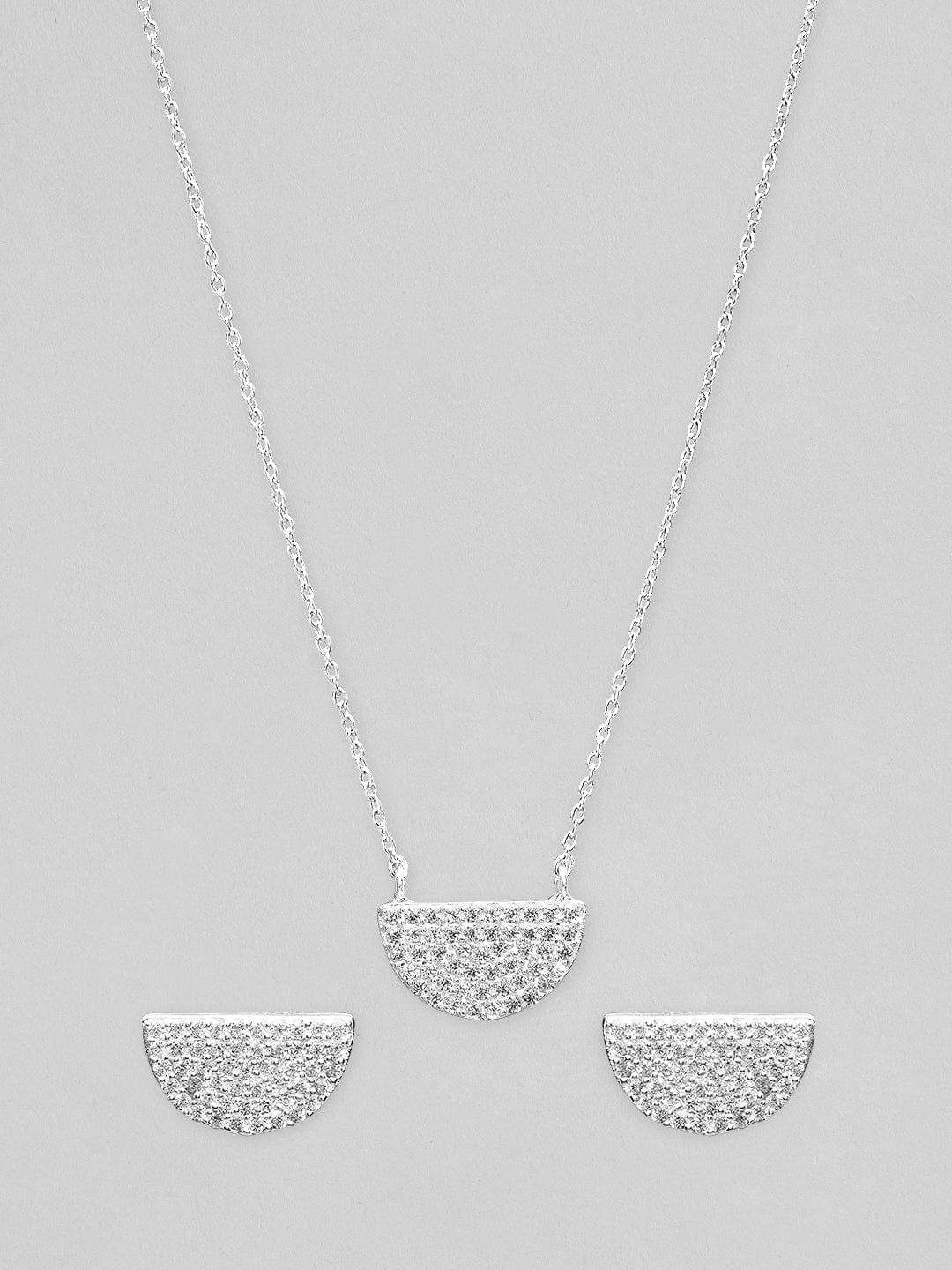 Pave Open Circle Short Pendant Necklace - A New Day™ Silver : Target