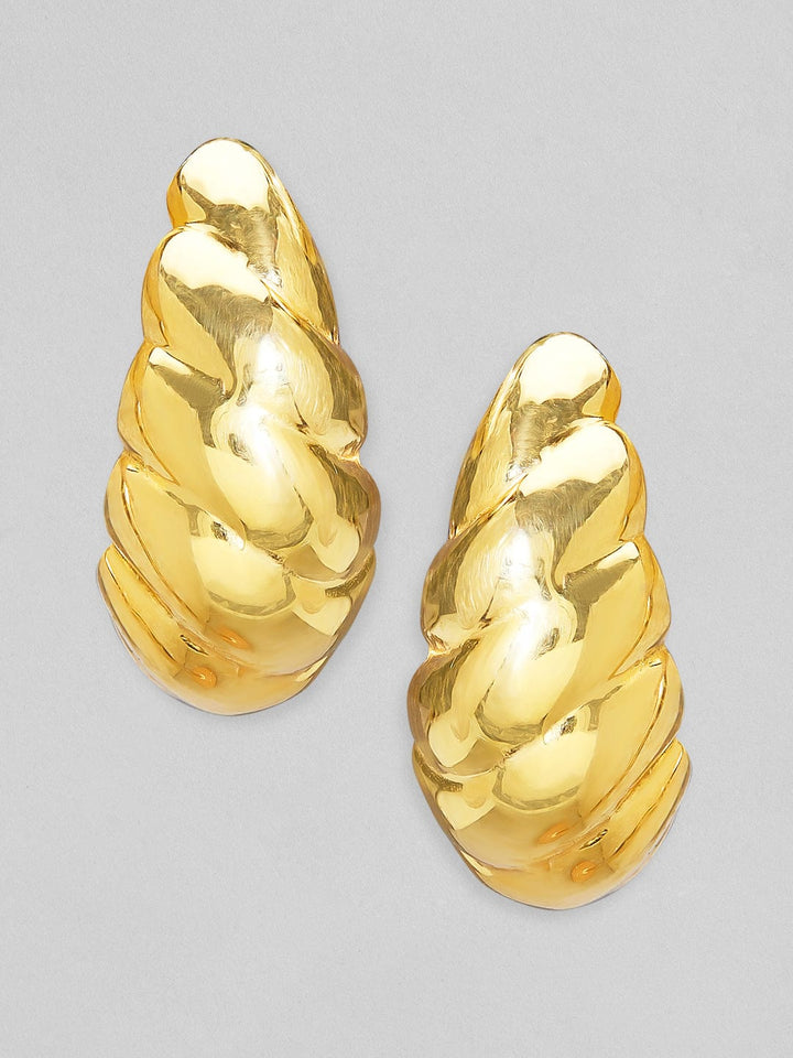 Rubans 925 Silver The Twirling Beauty Hoop Earrings.- Gold Plated Earrings