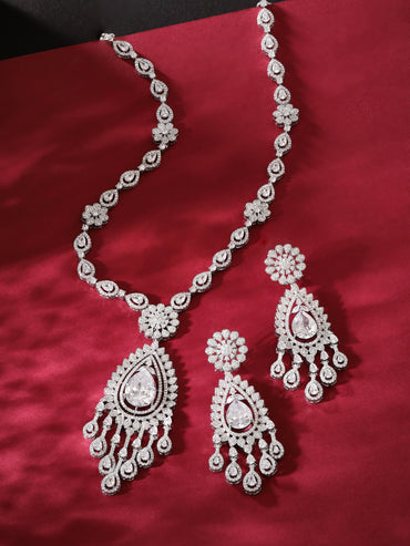 Rubans AD Cocktail Necklace Set Necklaces, Necklace Sets, Chains & Mangalsutra