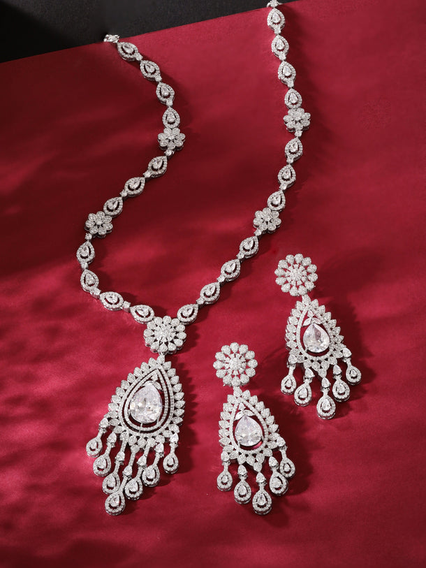 Rubans AD Cocktail Necklace Set Necklaces, Necklace Sets, Chains & Mangalsutra