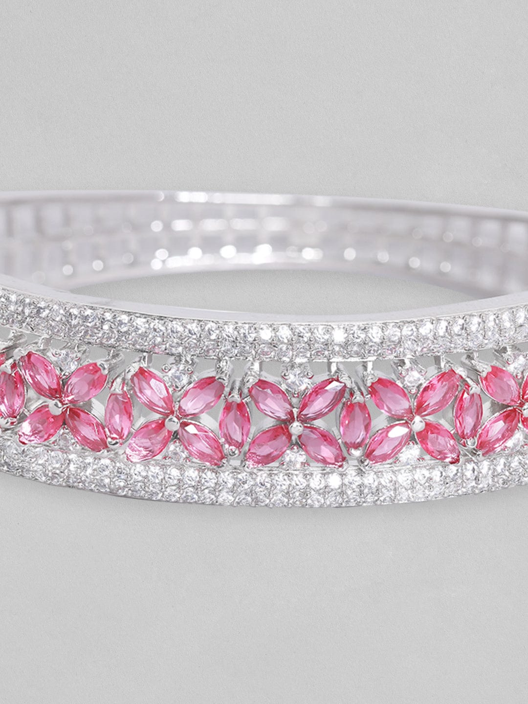 Round Baby Pink  Black Glass Beads Couple Bracelet
