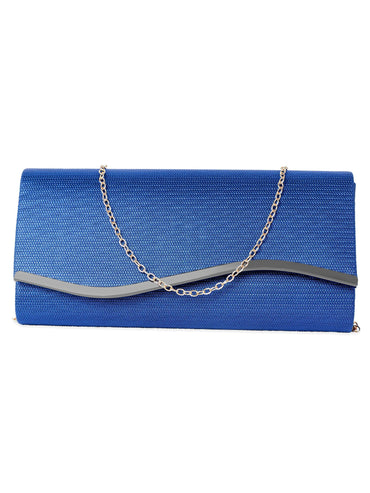 Rubans Artisanal Charm Handcrafted Blue Clutch Bag Handbag, Wallet Accessories & Clutches