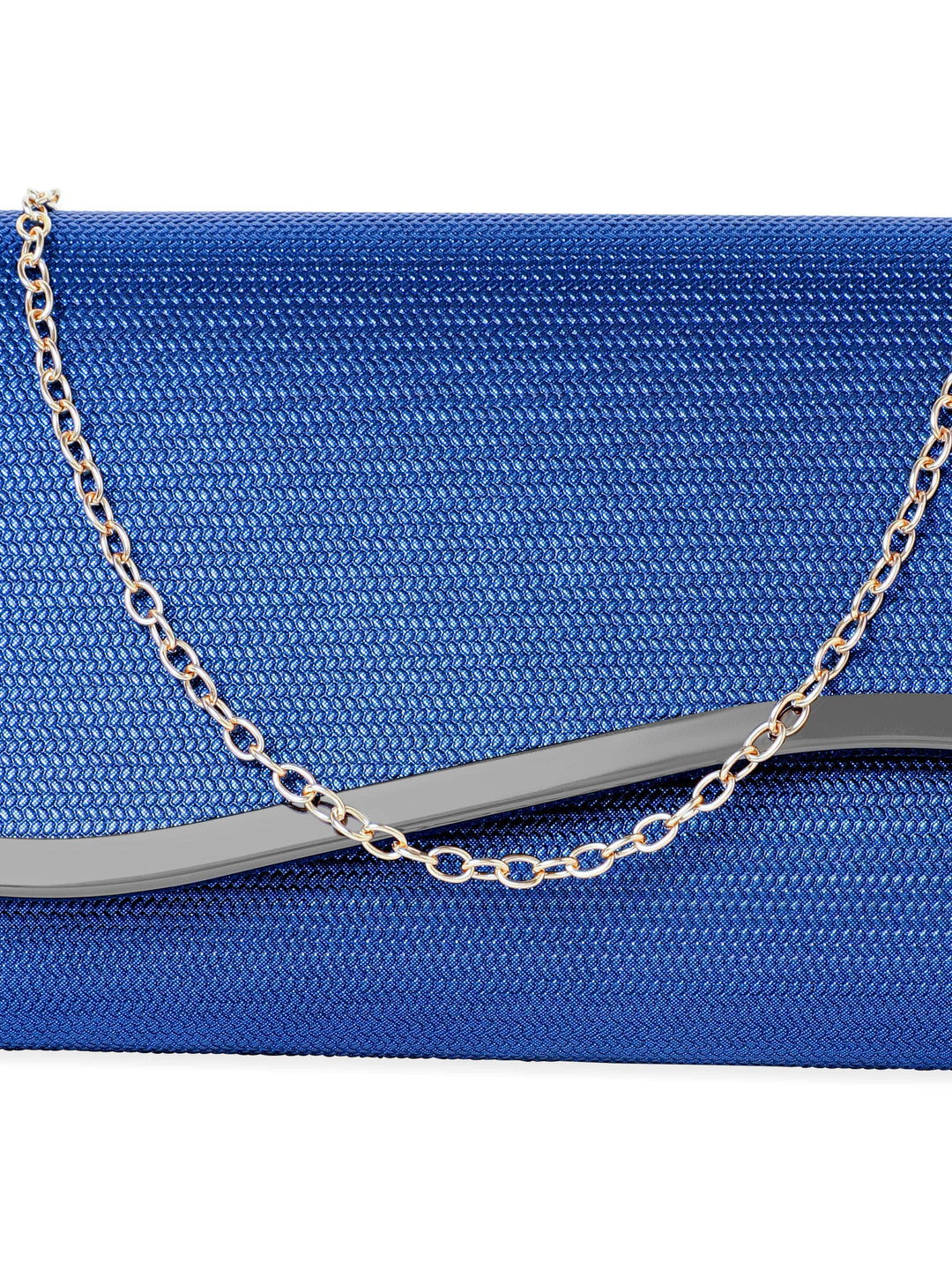 Rubans Artisanal Charm Handcrafted Blue Clutch Bag Handbag, Wallet Accessories & Clutches
