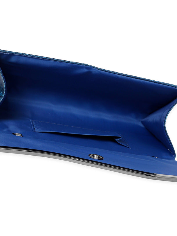 Rubans Artisanal Charm Handcrafted Blue Clutch Bag Handbag, Wallet Accessories & Clutches