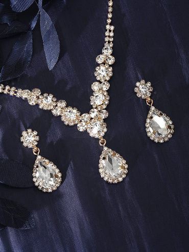 Rubans Aurora's Golden Brilliance Zircon Jewellery Set Jewellery Sets