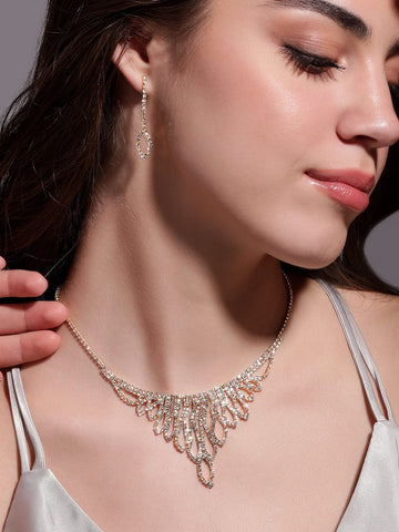 Rubans Aurora's Golden Brilliance Zircon Jewellery Set Jewellery Sets