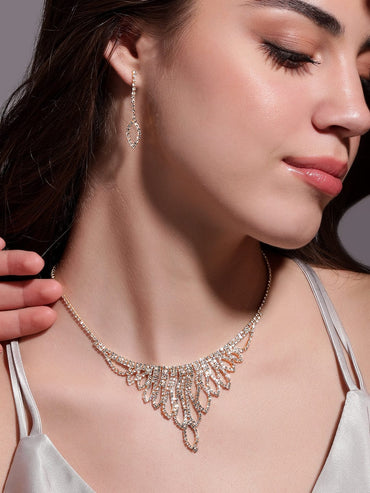 Rubans Aurora's Golden Brilliance Zircon Jewellery Set Jewellery Sets