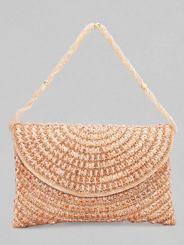 Rubans Brown Stoned Beadwork Hand Bag Handbag & Wallet Accessories