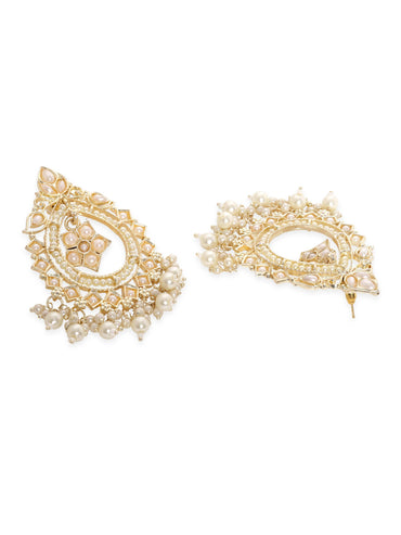 Rubans Chandelier Earrings with Small White Beads Earrings