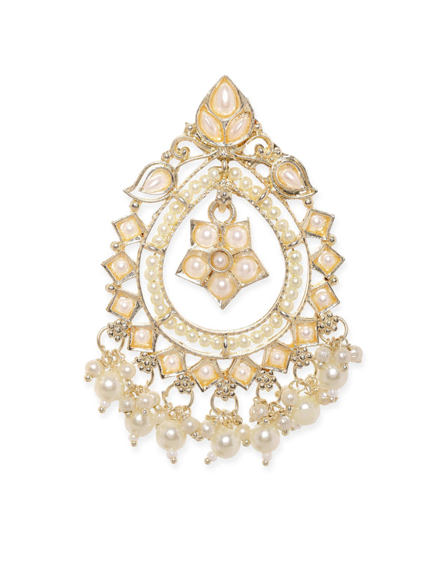 Rubans Chandelier Earrings with Small White Beads Earrings