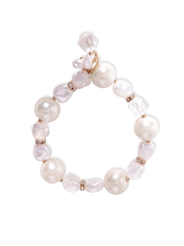 Rubans Cream Pearl & Crystal Beaded Classy Bracelet Bangles & Bracelets