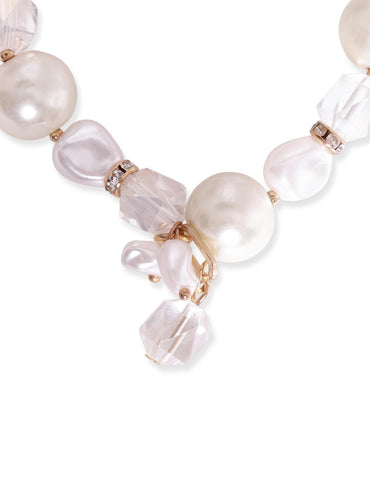 Rubans Cream Pearl & Crystal Beaded Classy Bracelet Bangles & Bracelets