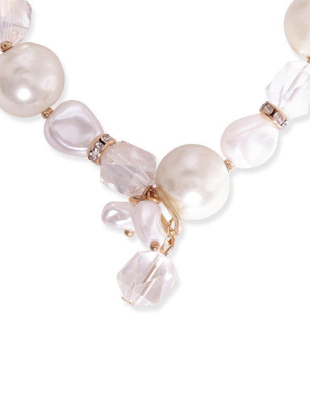 Rubans Cream Pearl & Crystal Beaded Classy Bracelet Bangles & Bracelets