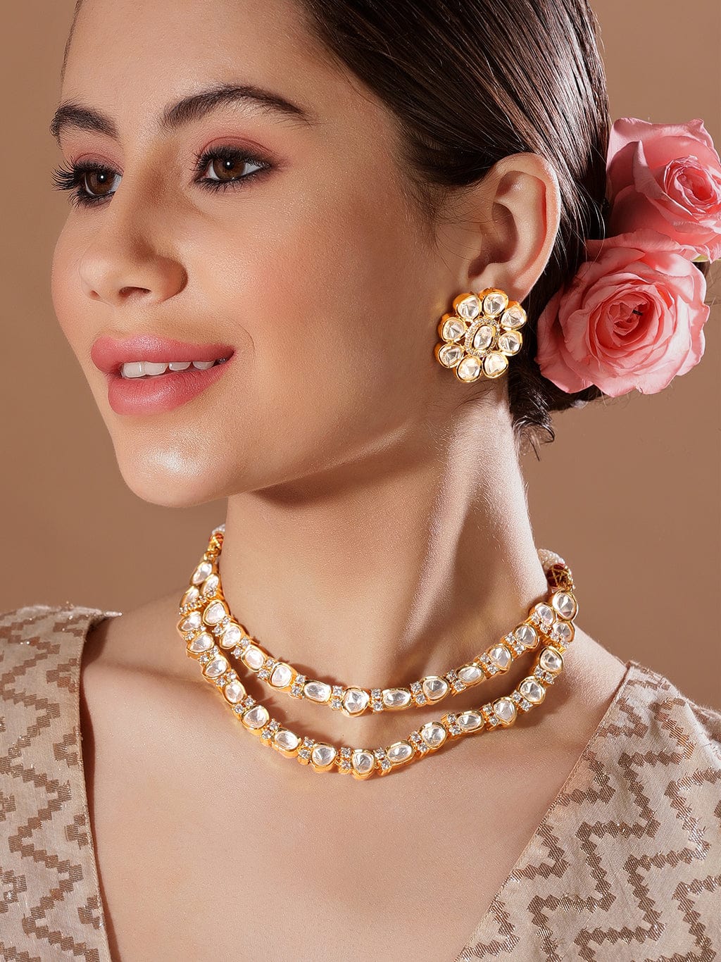 Buy Polki Necklace For Weddings And Parties Online – Gehna Shop