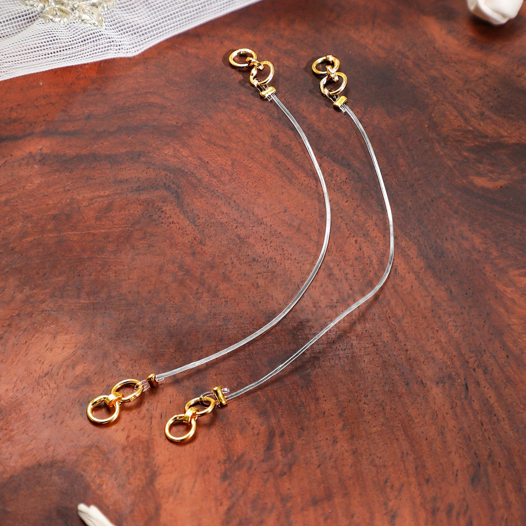 Rubans Dual Gold & Silver-Plated Invisible Ear Kan Chain for Earring Support Earrings Extension