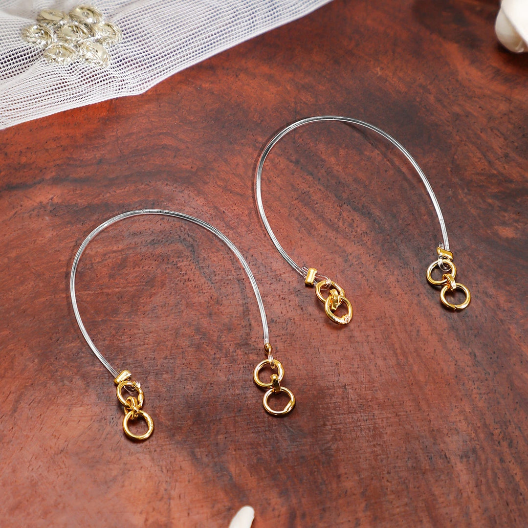 Rubans Dual Gold & Silver-Plated Invisible Ear Kan Chain for Earring Support Earrings Extension