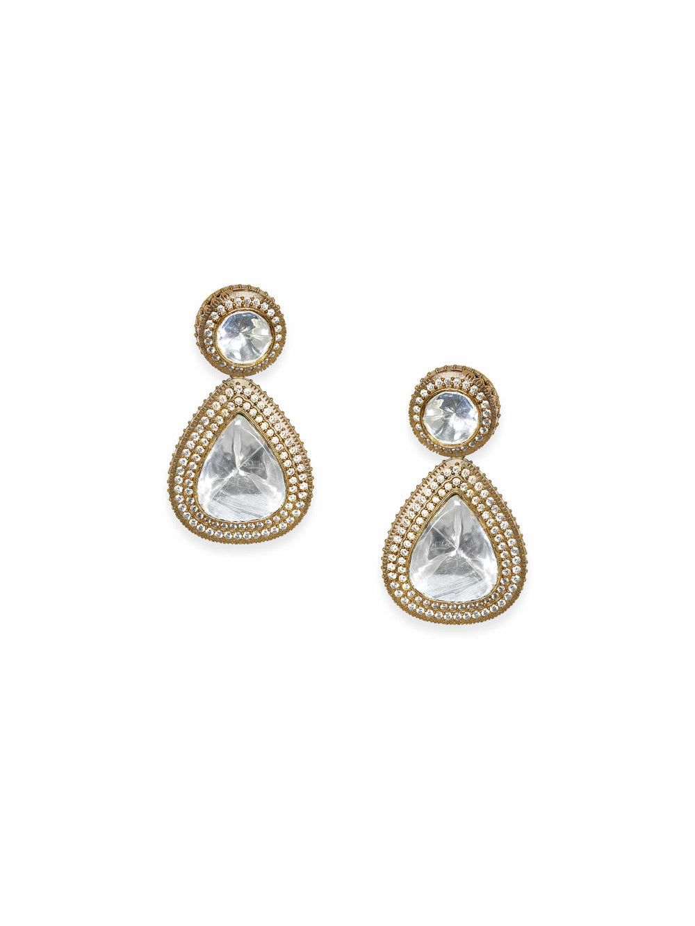 Rubans Elegant Gold Tone AD Drop Earrings Earrings