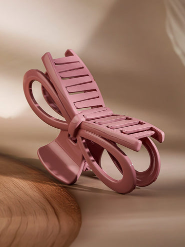Rubans Elegant Pink Glossy Bow Design Hair Claw Clip for Stylish & Secure Hold Hair Accessory
