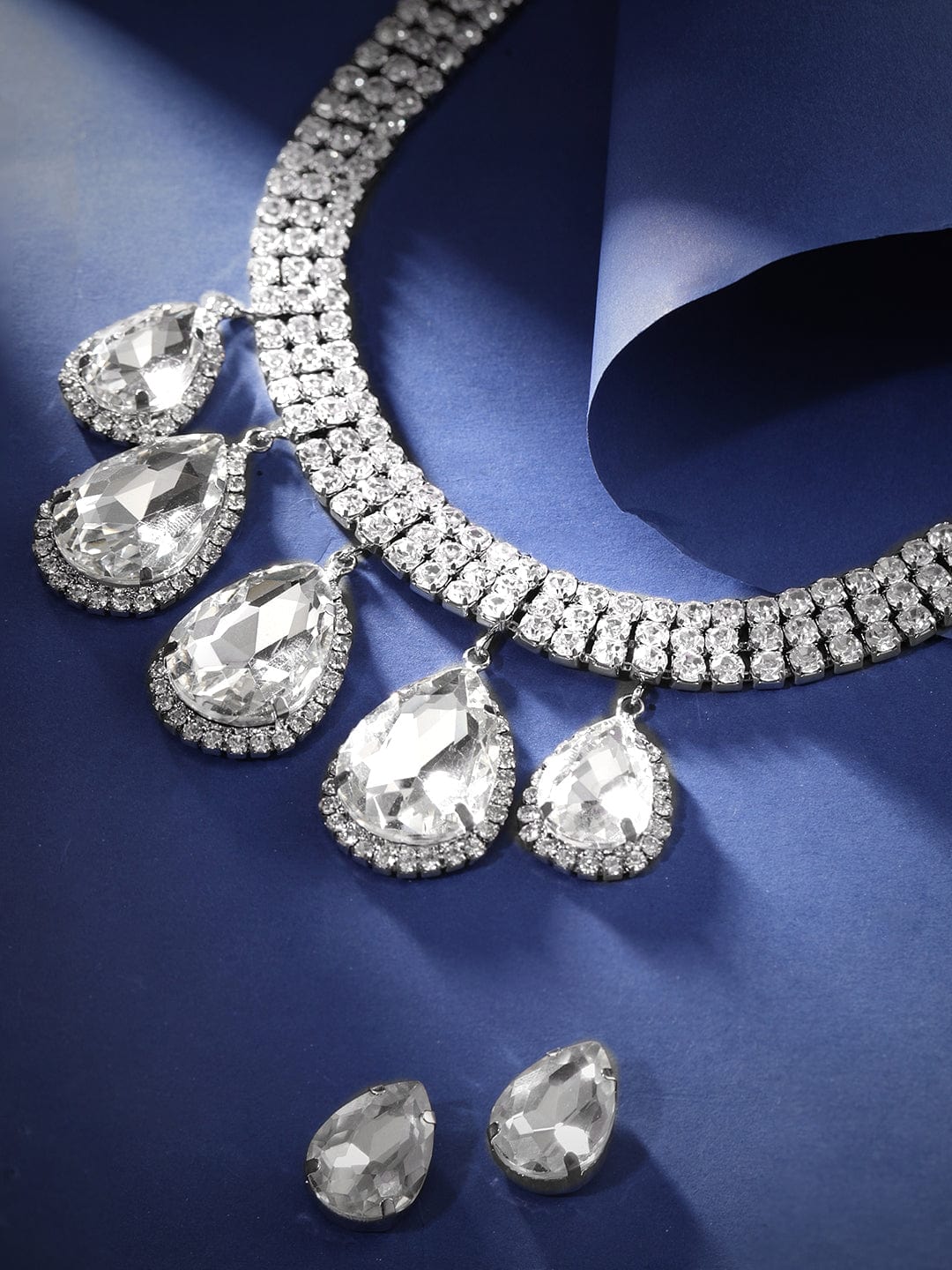 Rubans Enchanted Twilight Zircon Stone Western Necklace Set Jewellery Sets