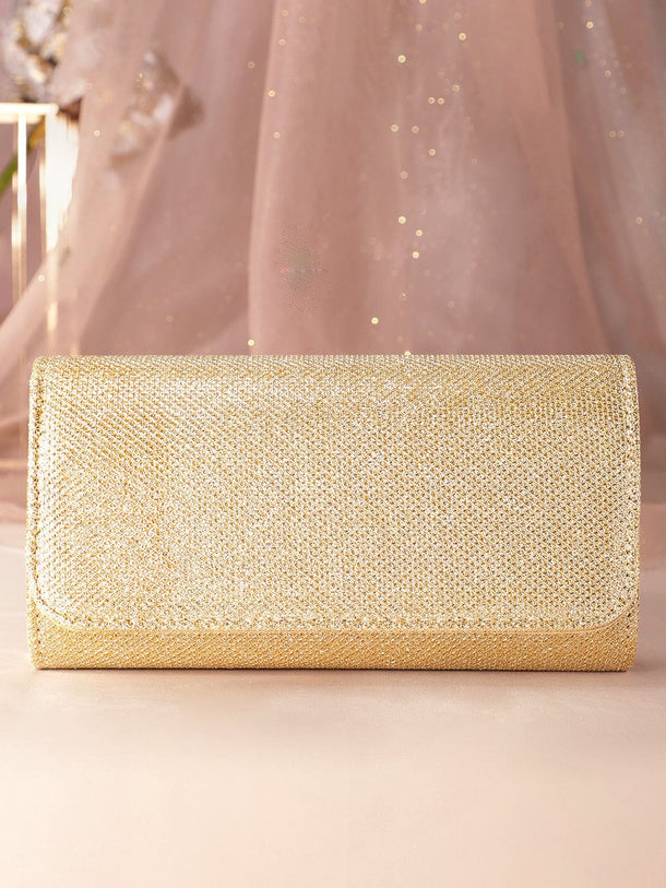 Rubans Enchanting Luminescence Handcrafted Shimmery Clutch Bag Handbag, Wallet Accessories & Clutches