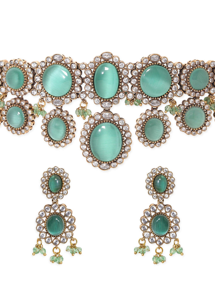 Rubans Enchanting Mint Majesty Kundan Choker Set Jewellery Sets