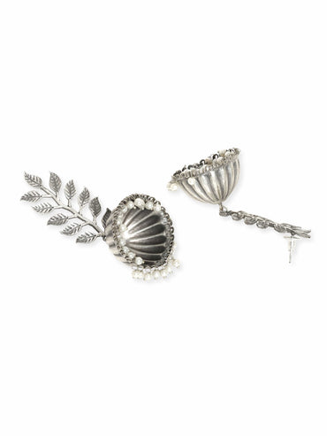 Rubans Enchanting Oxidized Silver Jhumka Earrings Earrings