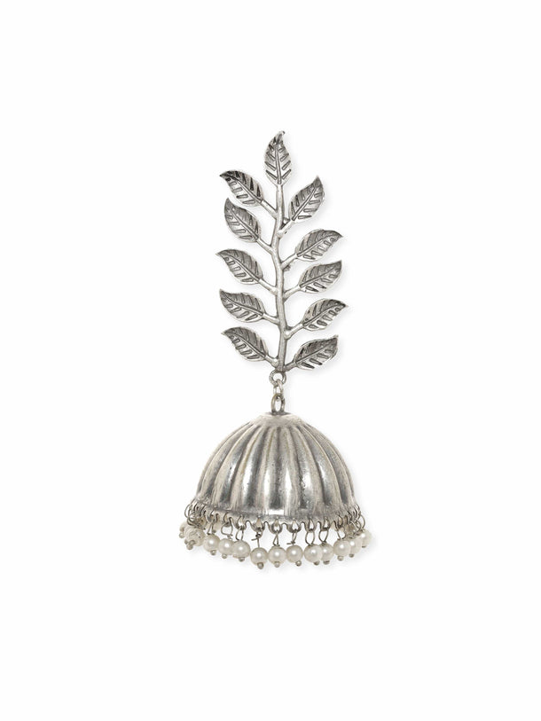 Rubans Enchanting Oxidized Silver Jhumka Earrings Earrings