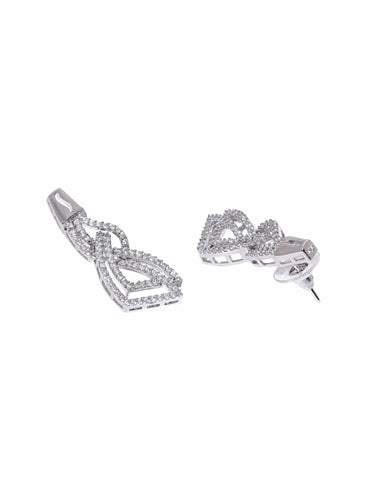 Rubans Eternal Sparkle Rhodium Plated Zirconia Jewelry Set Jewellery Sets