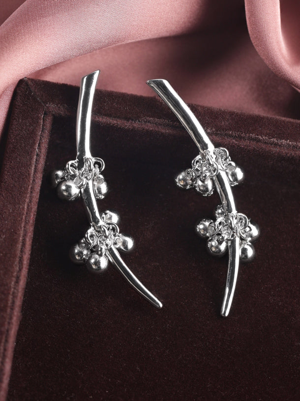 Rubans Ethereal Cascades Silver Tone Drop Earrings Earrings