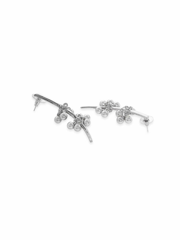 Rubans Ethereal Cascades Silver Tone Drop Earrings Earrings