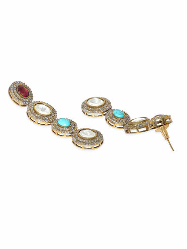 Rubans Ethereal Layers: Reverse AD & Kudan Stone Layered Necklace Set Jewellery Sets