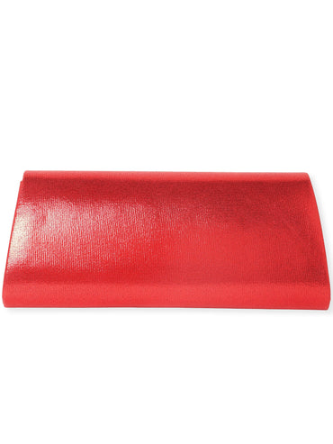 Rubans Fiery Opulence Red Textured Glossy Clutch Bag Handbag, Wallet Accessories & Clutches