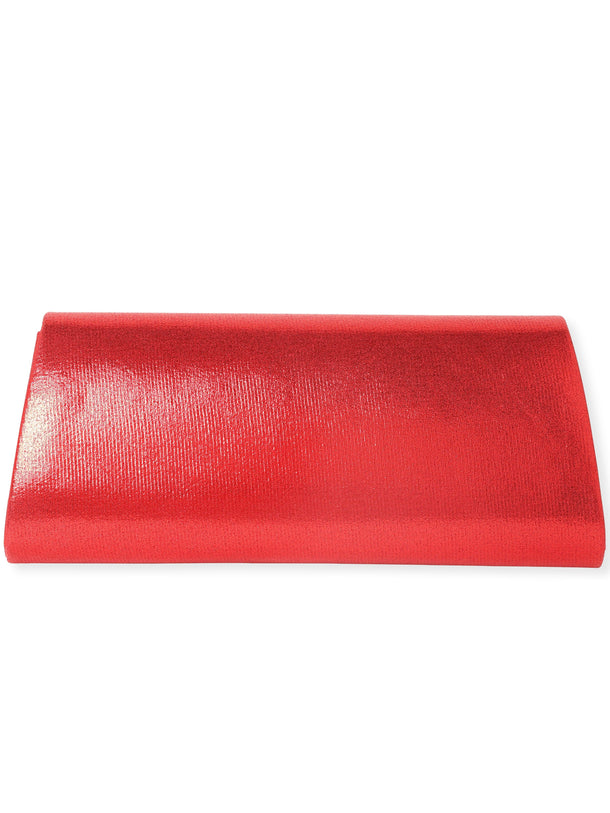 Rubans Fiery Opulence Red Textured Glossy Clutch Bag Handbag, Wallet Accessories & Clutches