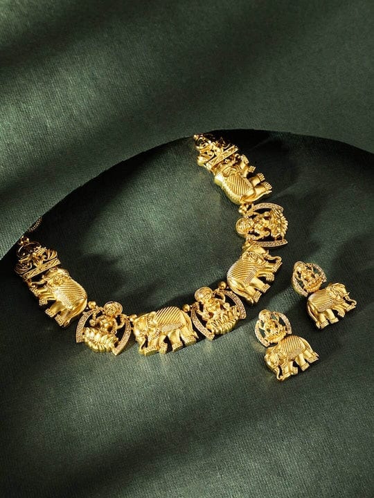 Rubans Gilded Elegance: AD Necklace Set Jewellery Sets