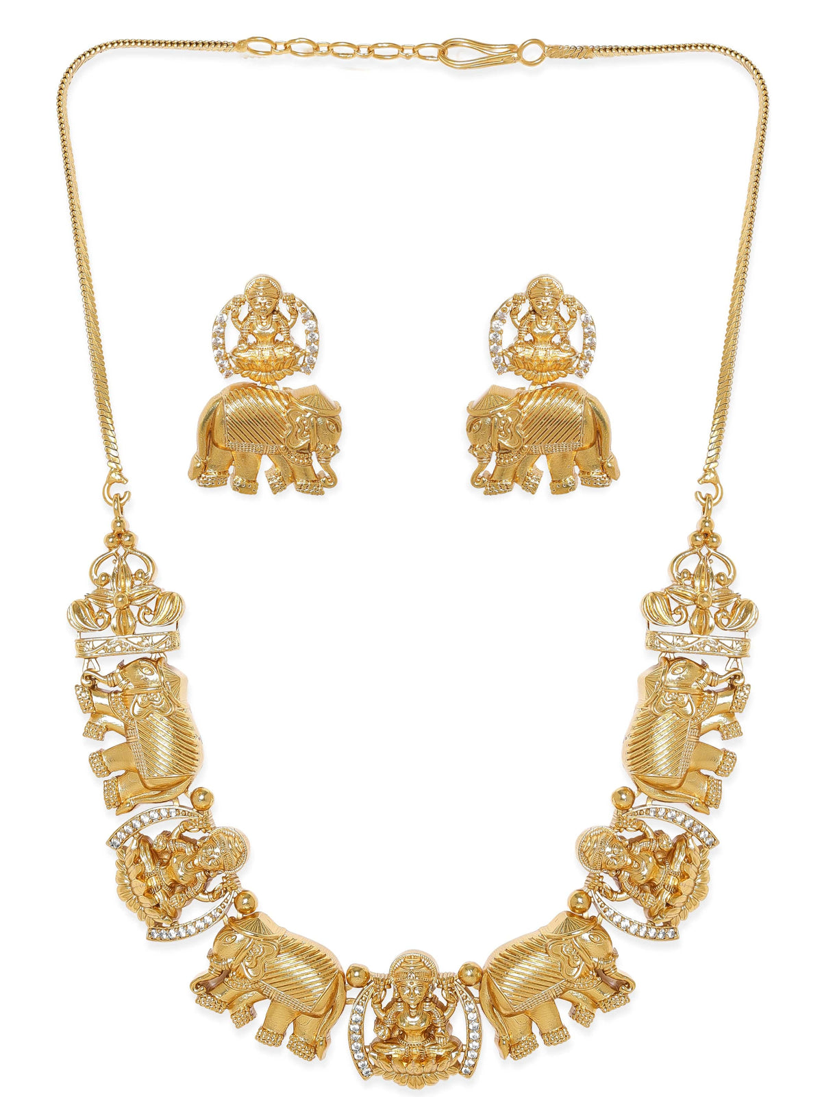 Rubans Gilded Elegance: AD Necklace Set Jewellery Sets